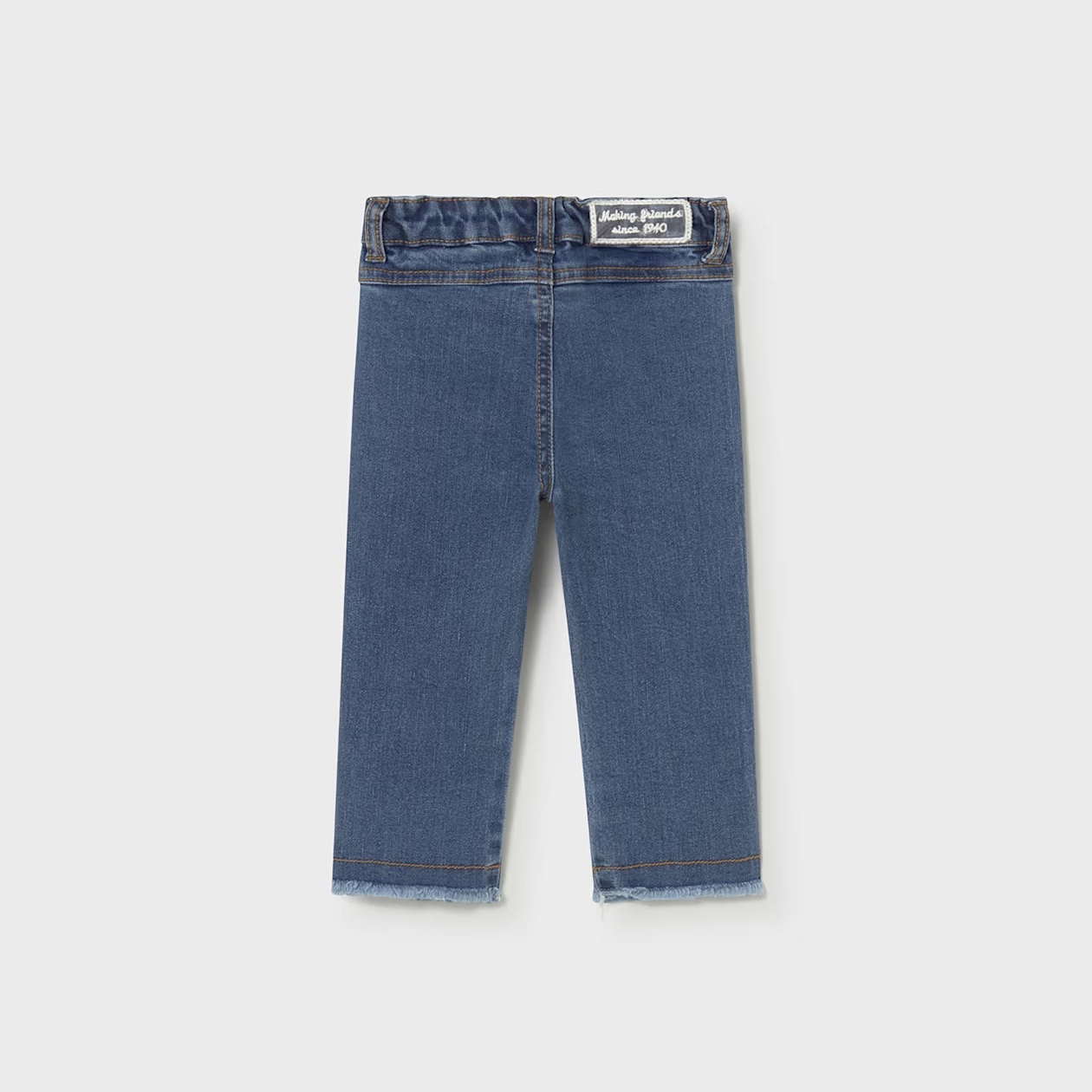 Dark Denim Pants | White Applique