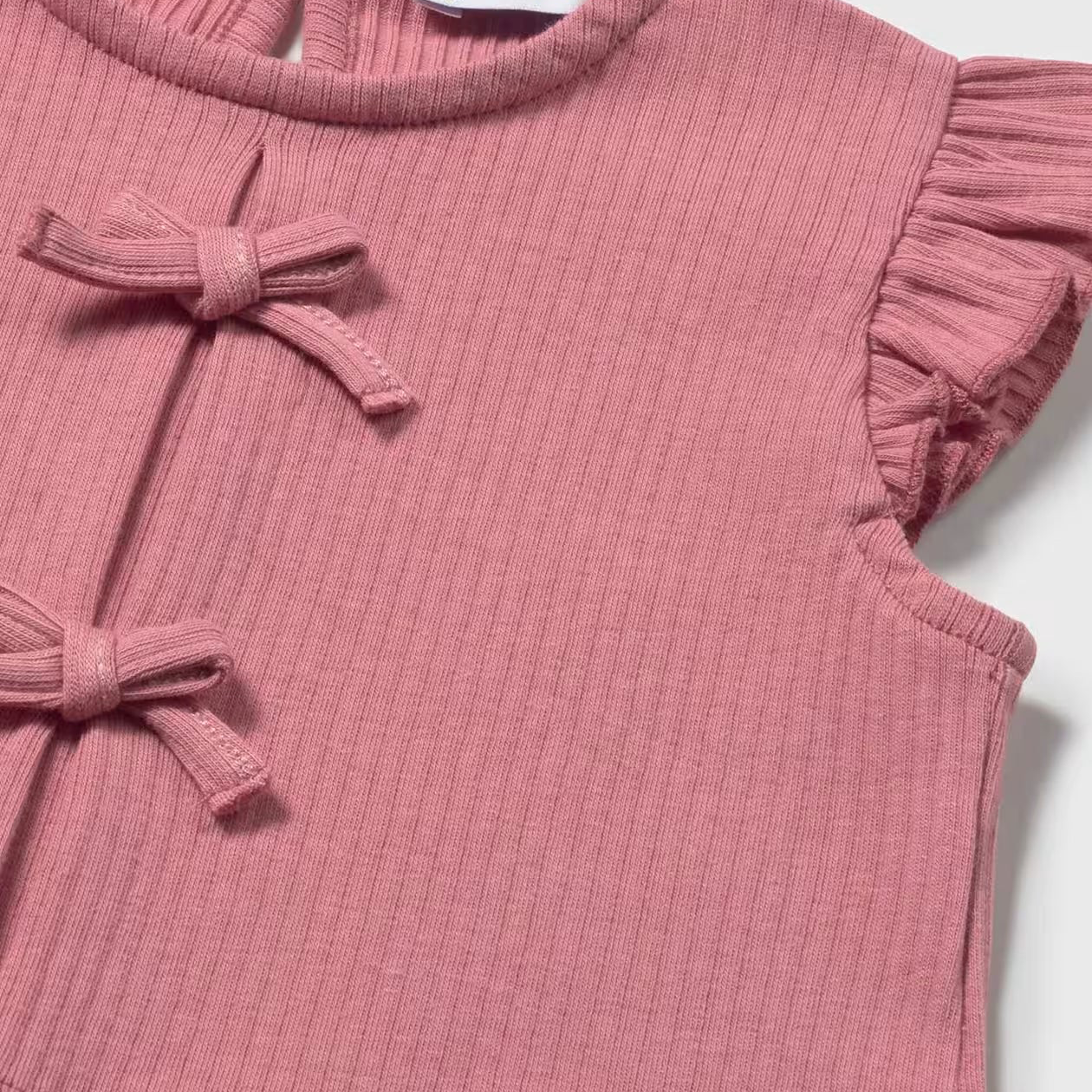 Ribbed Bow Top | Blush