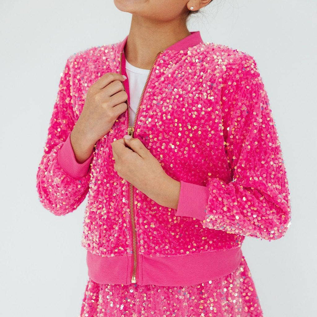 Pink Velvet Sequin Jacket