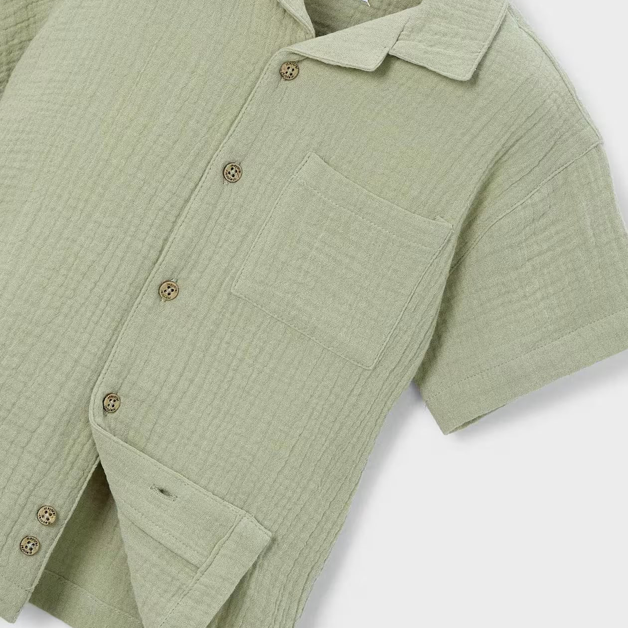 Button Up Shirt + Drawstring Shorts Set | Bamboo Green