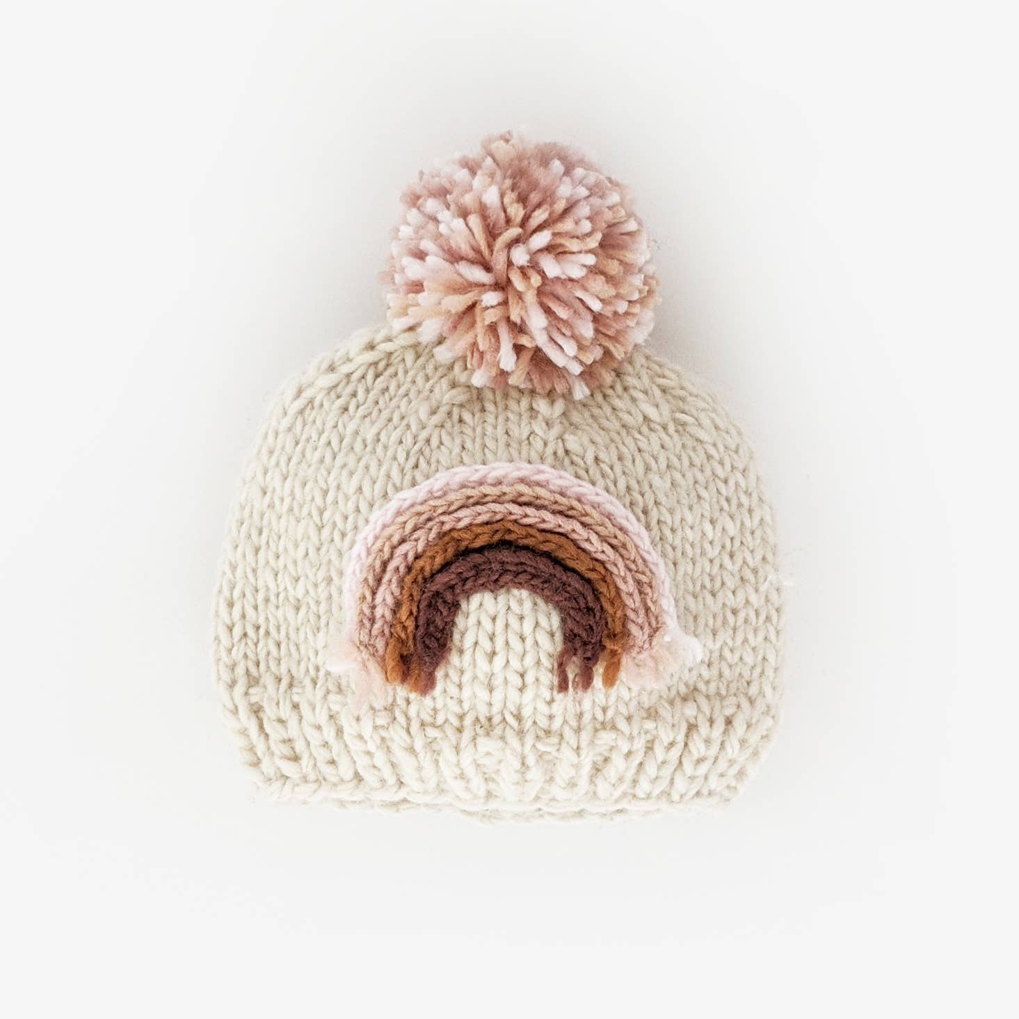 Mauve Rainbow Knit Beanie Hat Baby & Kids