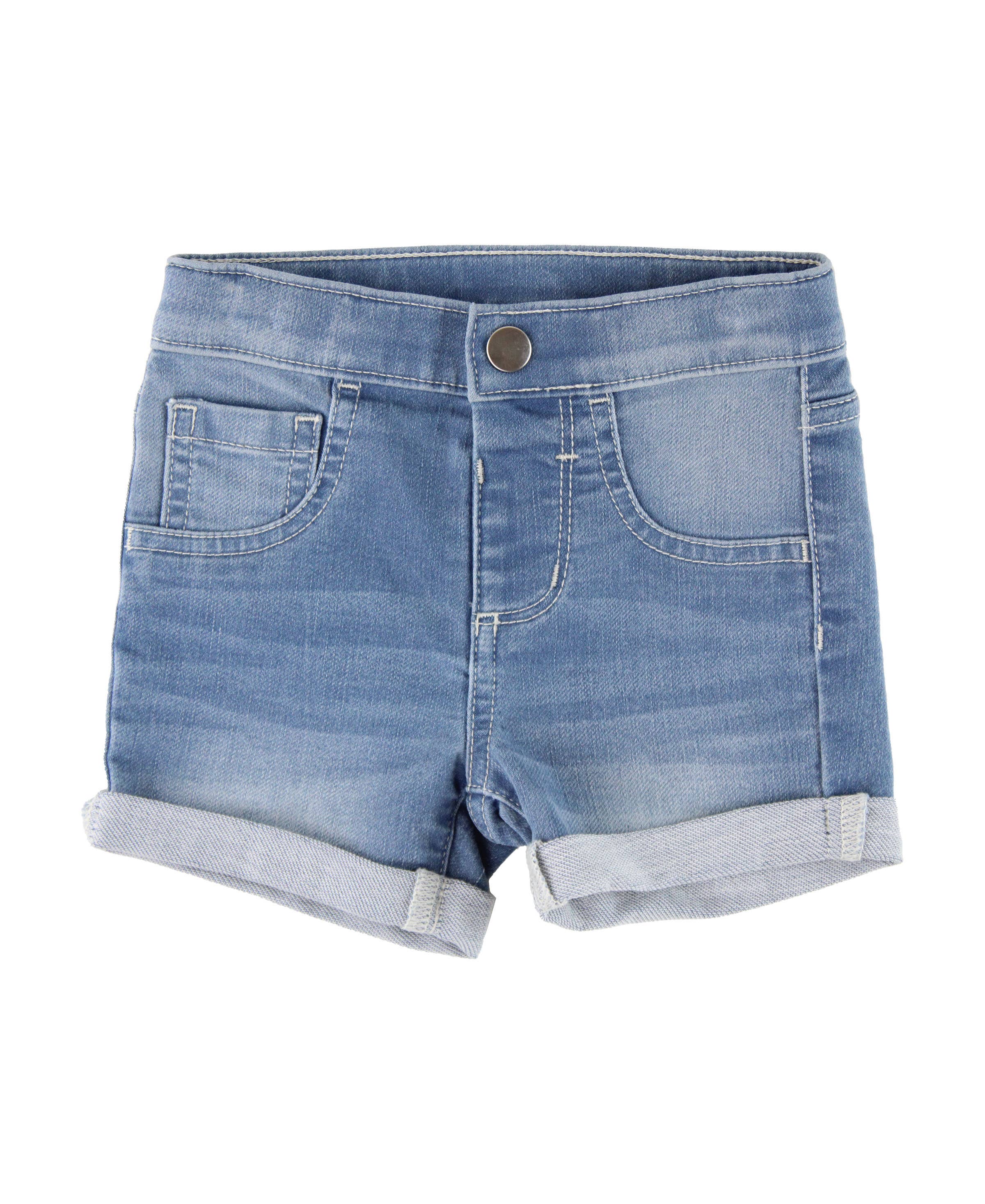Girls Light Wash Stretch Denim Shorts