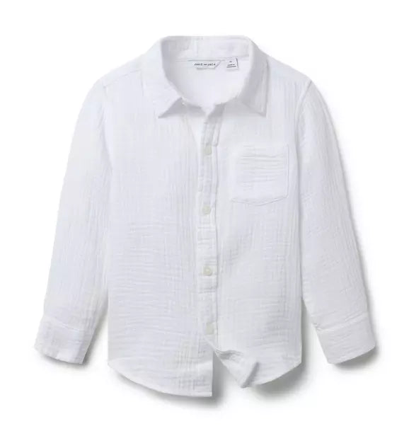 White Cotton Gauze Shirt