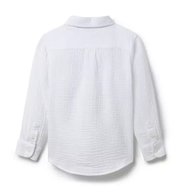 White Cotton Gauze Shirt