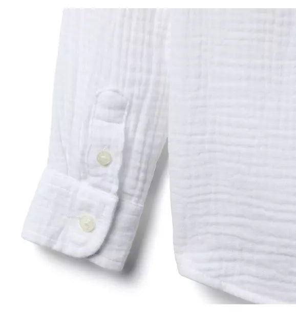 White Cotton Gauze Shirt