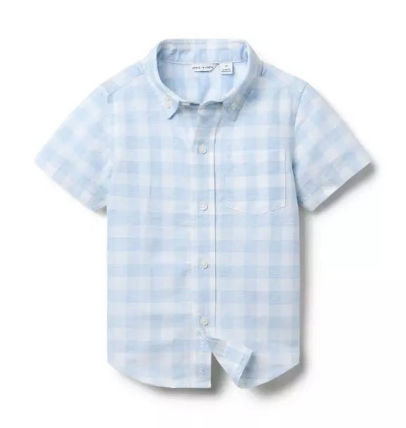 Gingham Linen-Cotton Shirt