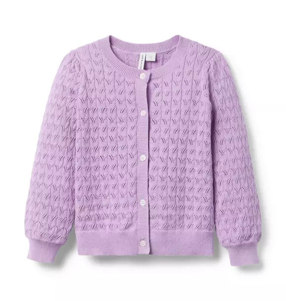 Alpine Purple Pointelle Cardigan