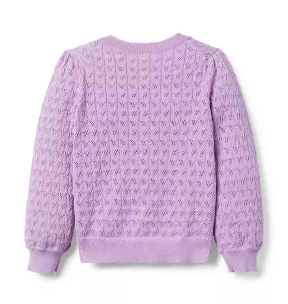 Alpine Purple Pointelle Cardigan