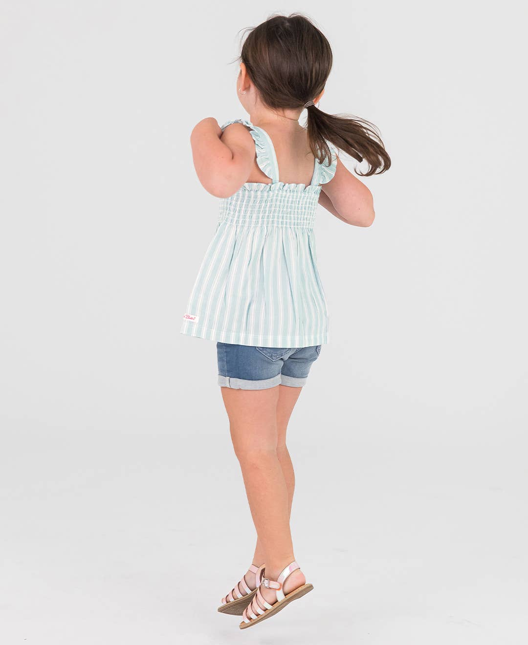 Girls Light Wash Stretch Denim Shorts