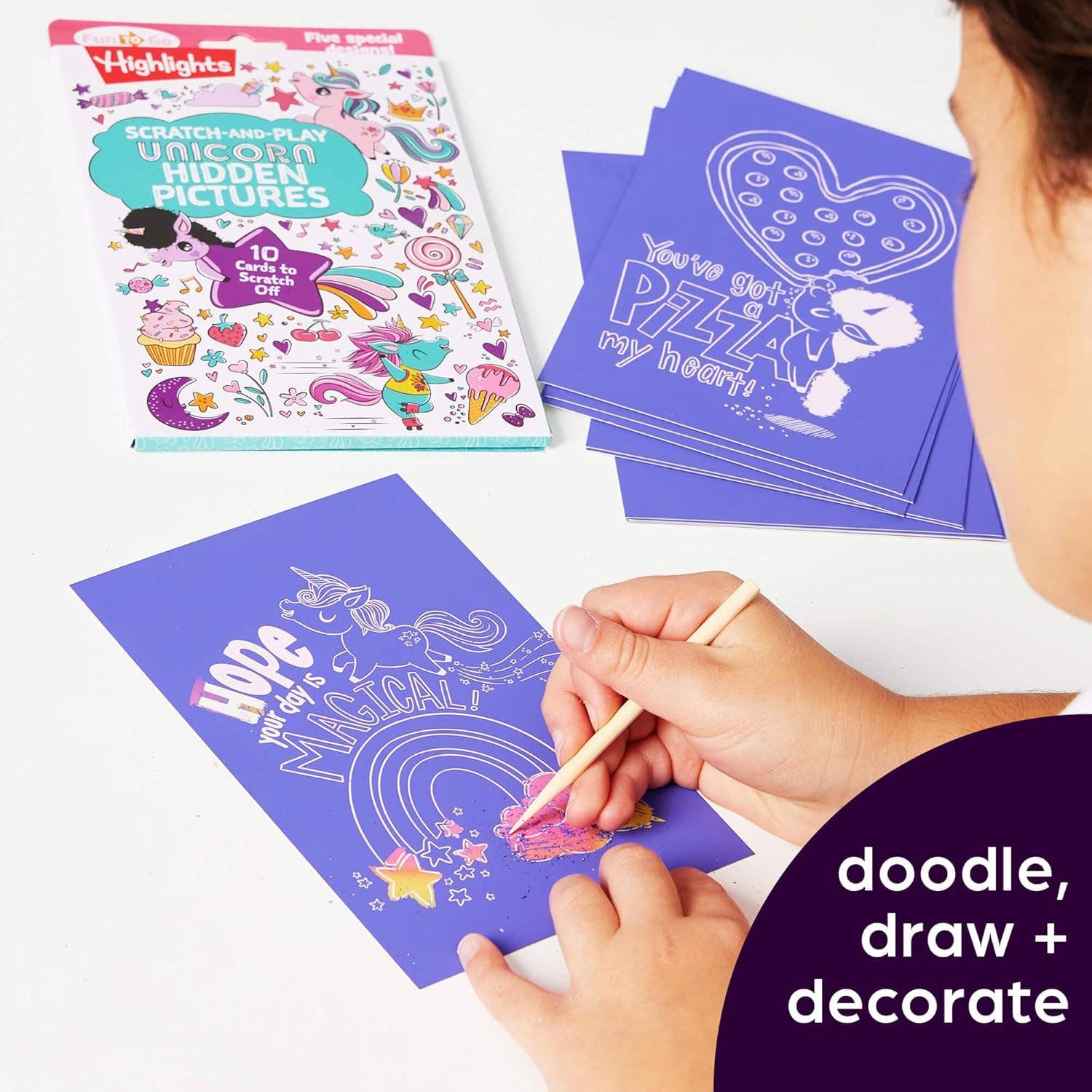 Scratch-and-Play Unicorn Hidden Pictures