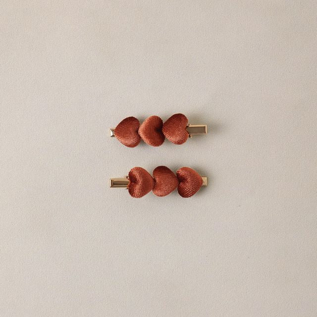 Velvet Heart Clips | Red