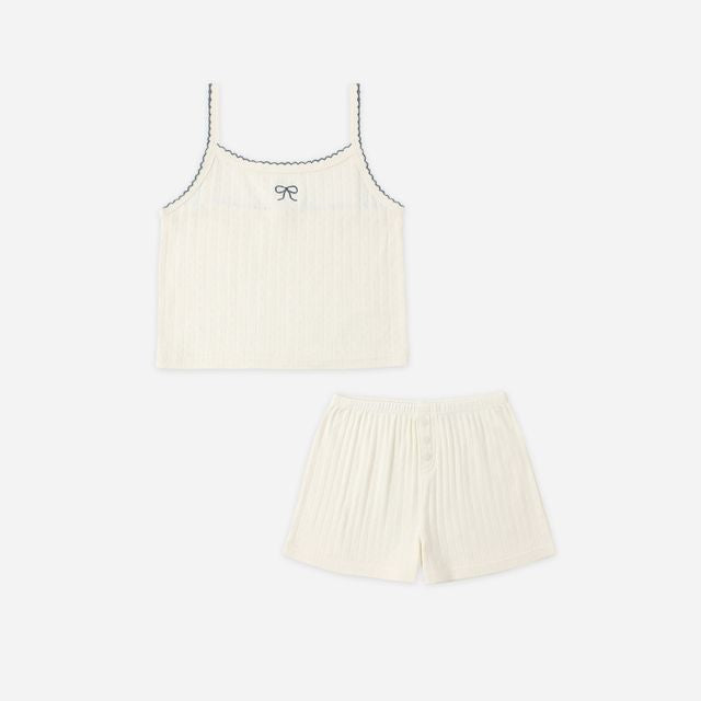 Pointelle Lounge Set | Ivory