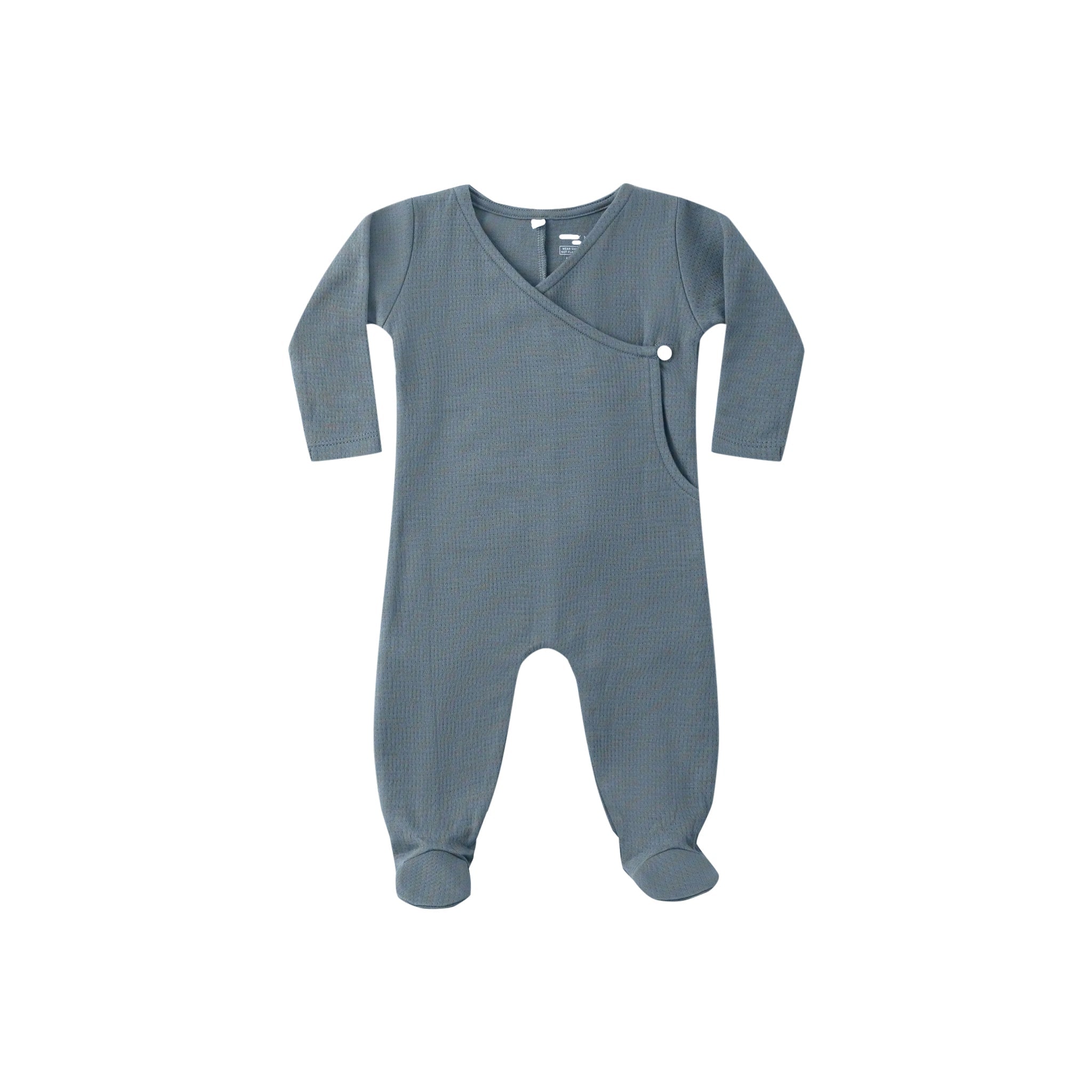 Pointelle Wrap Footie || Ocean