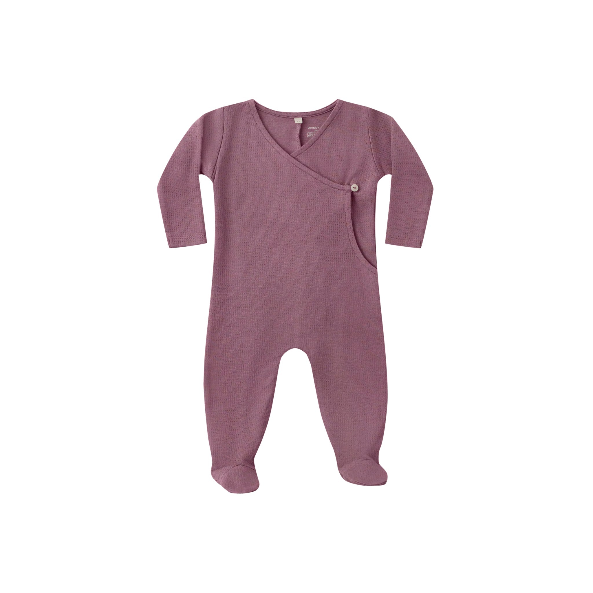 Pointelle Wrap Footie || Mulberry