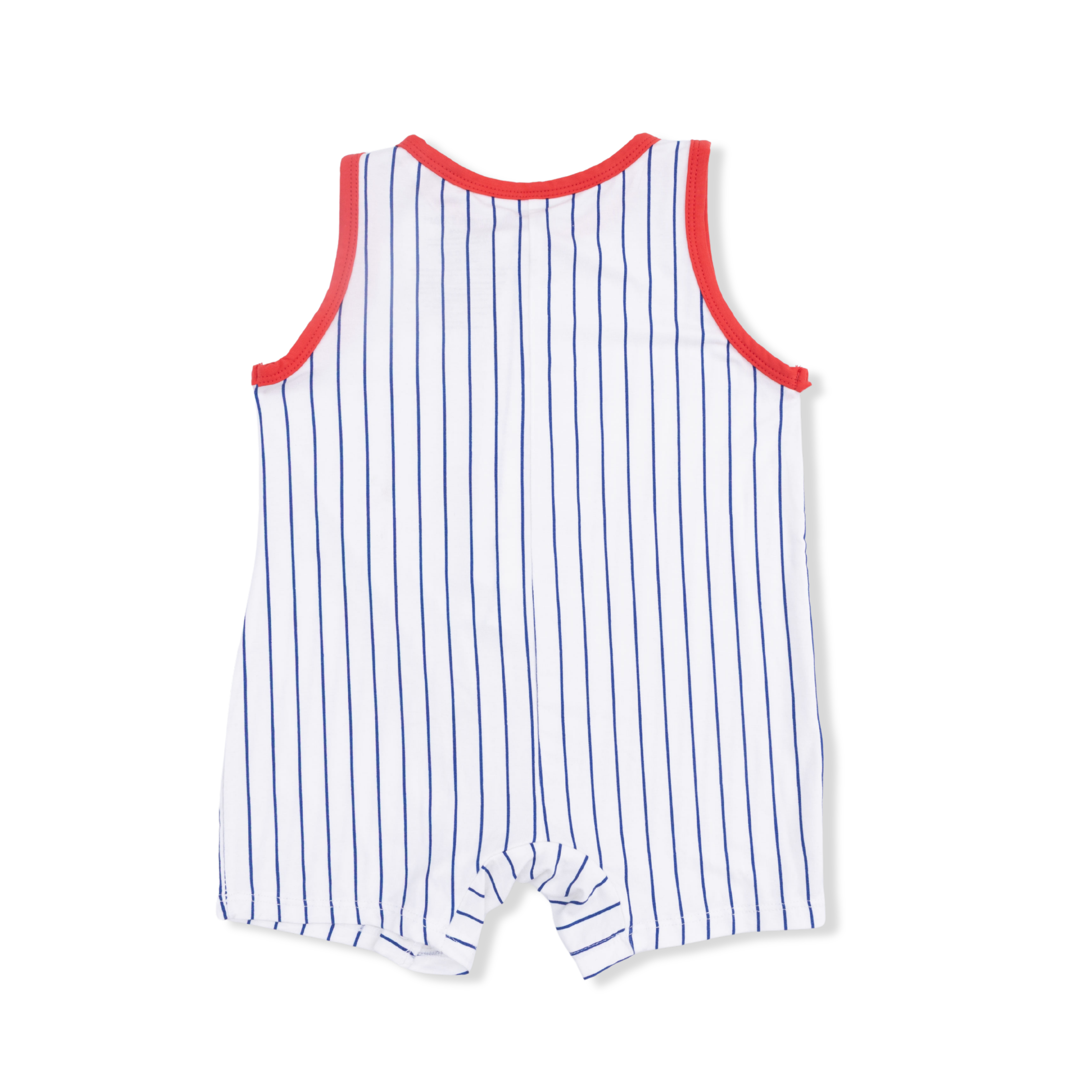 Sleeveless Shortie Romper | Baseball Stripe