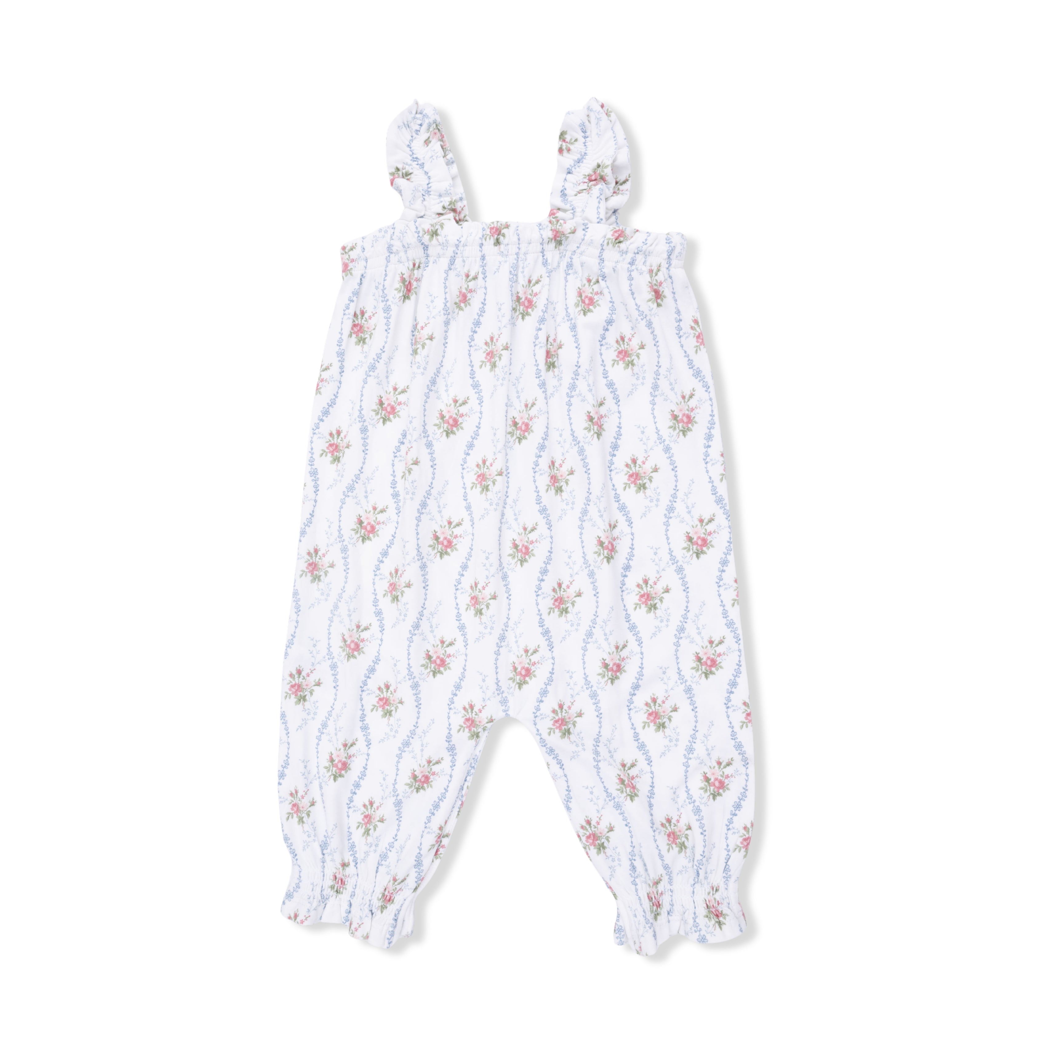 Ruffly Strap Overall | Heirloom Rose Stripe