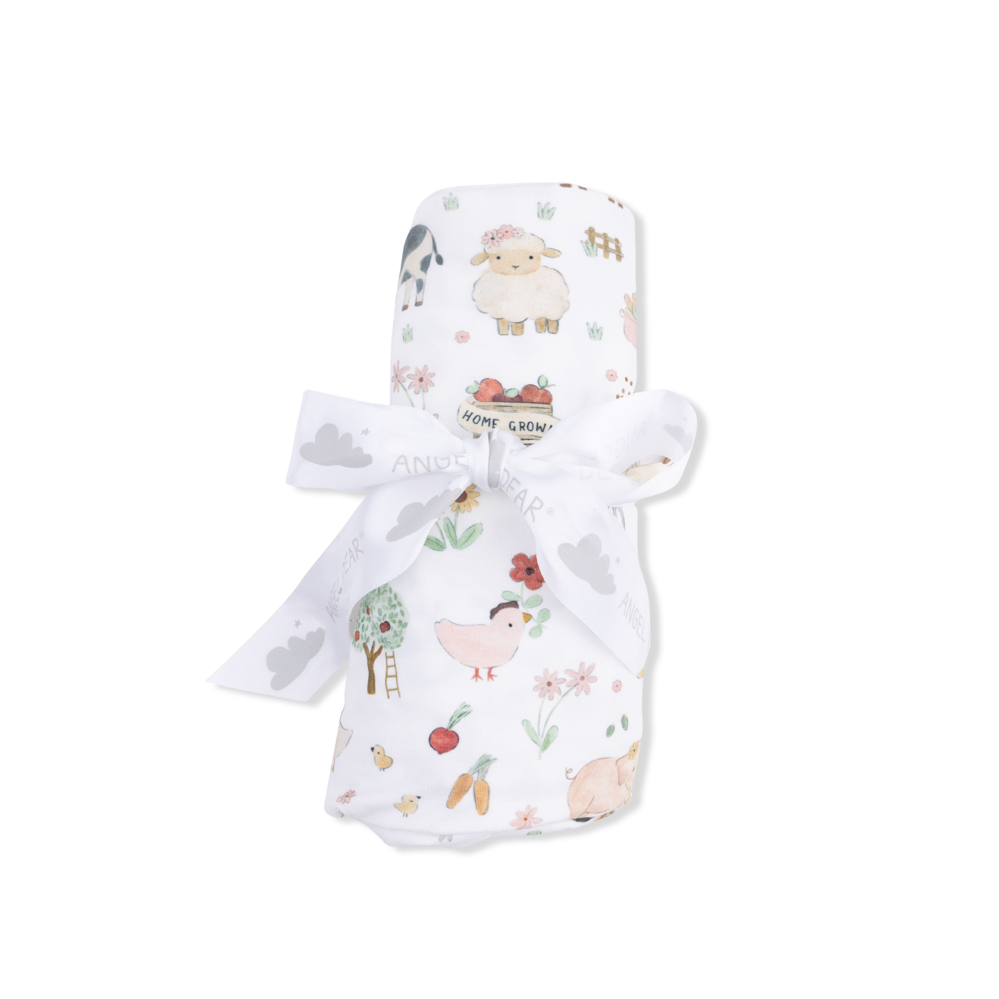 Swaddle Blanket | Cute Farm Animals Pink
