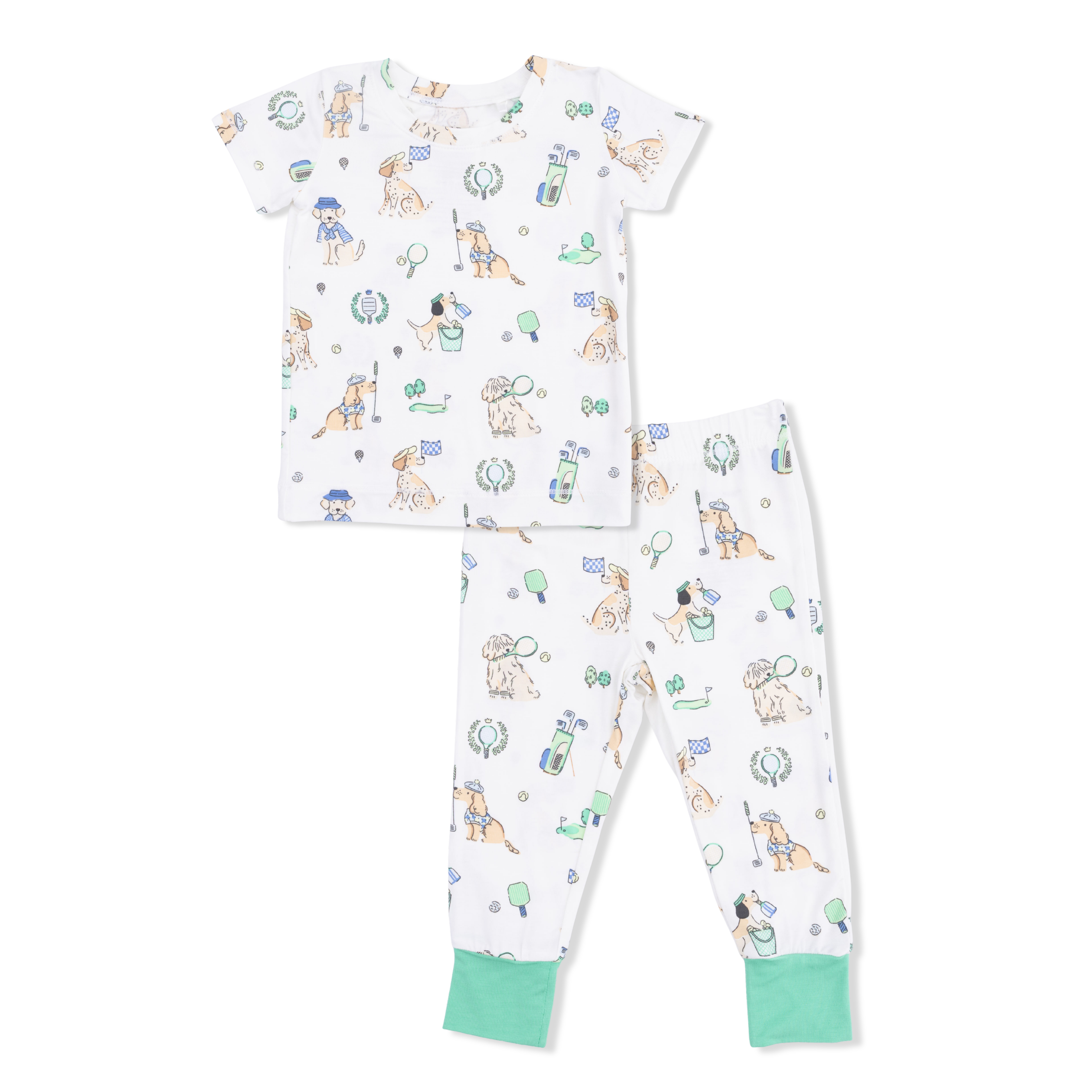 Short Sleeve Loungewear Set | Country Club Dogs Neutral