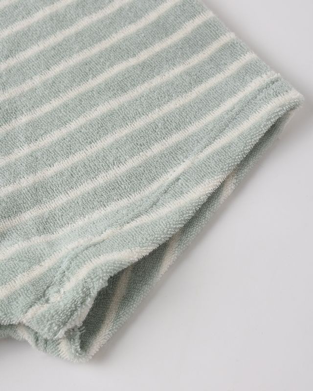 Gio Romper | Seafoam Terry Stripe