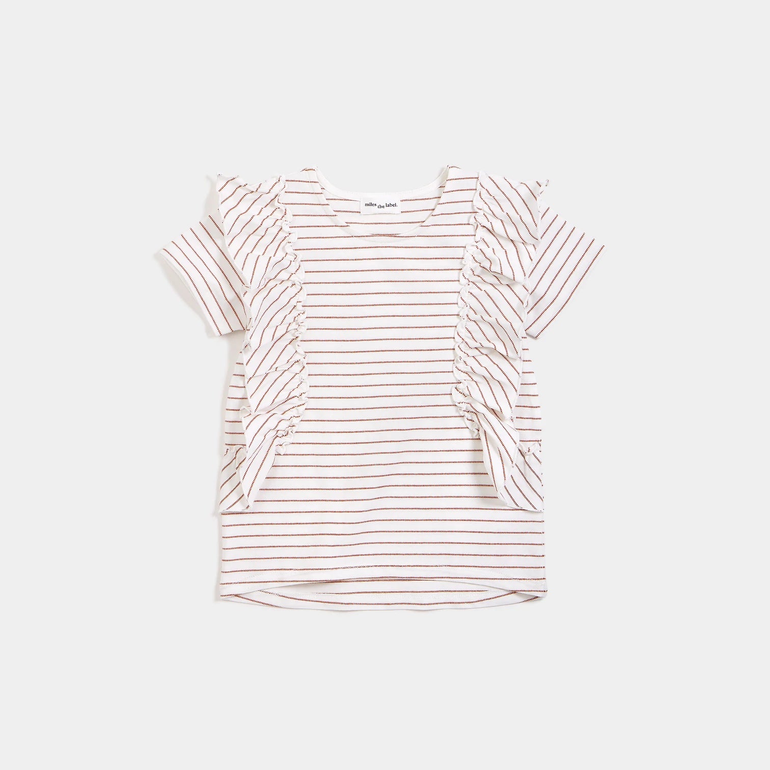 Sandstone Striped Top with Frills